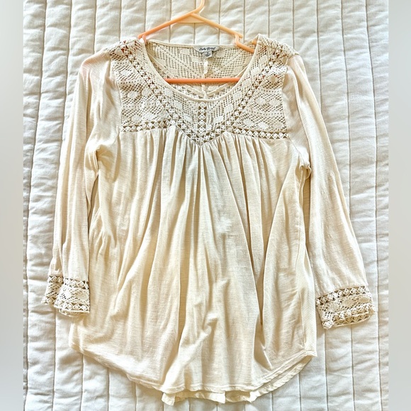Tops - Lucky Brand Small Knit Women’s Crochet Lightweight Boho Chic Flowy Blouse Top